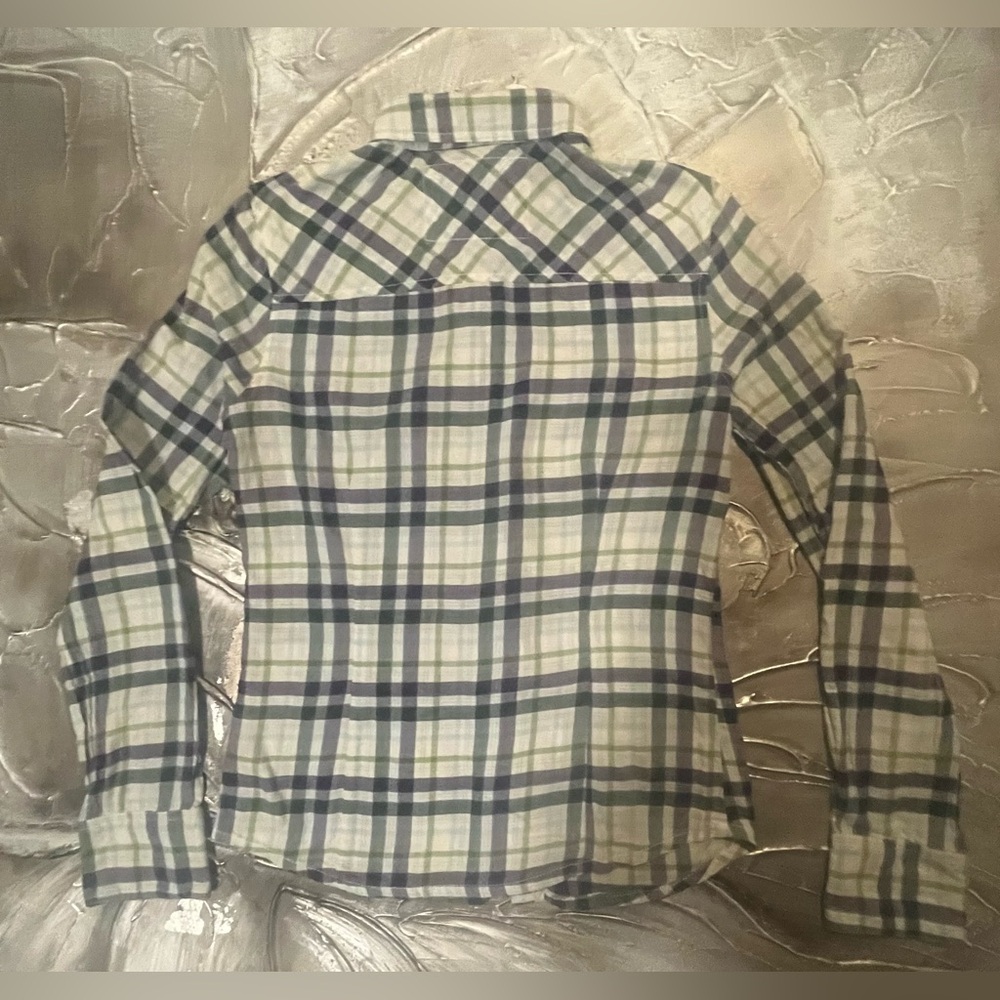 Aeropostale 2010 Green & Purple Y2K Western Long Sleeve Flannel Button Up Size S - Picture 3 of 16